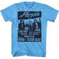 Poison Look What The Cat Dragged In Tour 1986-87 Men's T Shirt Rock Band Merch 4XL