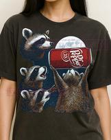 Raccoon Holding Dr Pepper T-Shirt, Funny Raccoon Meme Tee, Dr Pepper Shirt, Feral Humor T-Shirt, Quirky Raccoon Tee S
