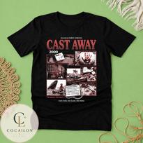 Cast Away Movie Shirt, Tom Hanks Wilson Volleyball Retro Graphic Tee M