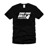 Funny Bowling T-Shirt: Grab Your Balls, Cool Black Tee S