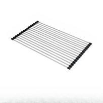 Premium stainless steel roll-up dish drying rack, space-saving, rust-resistant, easy-clean over-sink kitchen organizer. 1pc juoda