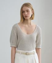 Rene J Puff Sleeve Netted Knit Ivory/Os