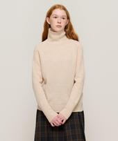 Cargo Bros For Woman Premium Wool Wholegarment High-Neck Knit (Beige) Free