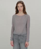 Annies Boat Neck Sheer Knit (Blue Gray) Blue Gray