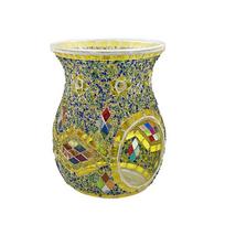 Durable Aroma Candle Holder Mosaic Glass Incense Aromatherapy Oil Diffuser  Candlestick Vase H