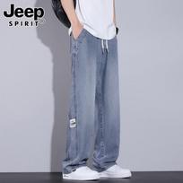 JEEP SPIRIT Men's Summer Straight-Leg Stretch Jeans M šviesiai mėlyna spalva