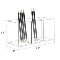 Acrylic Pen Holder Clear Pencil Organizer Makeup Brush Holder Countertop Desk Accessory Storage gryna