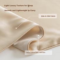 Jingzao Silk Pillowcase 6A Grade Mulberry Silk Solid Color 48x74cm Single Champagne Gold