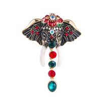 Weiman Colorful Elephant Head Brooches Luxury Women Fashion Rhinestone Crystal Gold Plated Alloy Customize Designer Brooch Pins XD825503 auksas