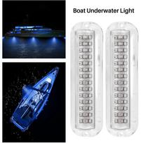 NEW-2Pcs 42LED Boat Drain Light Boat Transom Light Blue Underwater Pontoon Marine Light sidabras