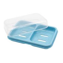 Plastic Drain Soap Box Clean Soap Soap Storage Case Multifunctional Soap Holder  Hotel mėlyna