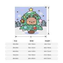 Bubu Dudu Xmas Flannel Throw Blankets Christmas Panda Tree Blankets for Bedding Travel Warm Plush Thin Quilt Size: 75*100cm, Weight: 230 GSM