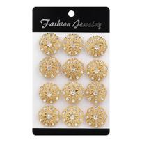 Weiman Pack 12 Small Flower Brooch Pins Gold Silver Colors for Women's Apparel Wedding Bouquets Alloy for Engagement Gifts