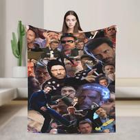Dr. Gregory House Television Photo Collage Blanket Picnic Flannel Throw Blanket For Living Room Warm Soft Quality Bedspread Gift Size: 75*100cm, Weight: 230 GSM