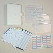 custom A6 macaron budget binder notebook set PU leather budget binder with plastic cash envelopes budget system  binder planner (as the picture,A6)