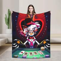 VOX H-Hazbin Hotel Alastor Game Blanket Super Warm Throw Blanket for Living Room Decorative Graphic Bedspread Sofa Bed Cover Size: 75*100cm, Weight: 230 GSM
