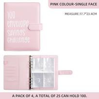 Couples' 100-Day Challenge Planner Loose-Leaf Binder 6-Ring A5 Diary Notebook with Hardcover Leather Envelope for Gift Use (as the picture,A5&A5)