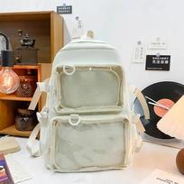 Japoniškas Kawaii Itabag Moteriška Skaidri Kuprinė Moteriška Didelės Talpos Ita Kuprinė Mokyklinės Kuprinės Kolegijos Studentui JK One Size smėlis