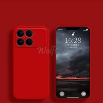 For Xiaomi POCO F8 Pro Case Liquid Silicone Plain Rubber TPU Soft POCO F8 Pro Cover Phone Protector Cover POCO F8 Pro Case For POCO F8 Pro raudona