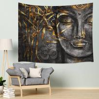 Tapestry Golden Bamboo Buddha Wall Hanging 100X70CM