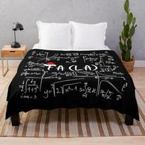 Mathematical Formula Flannel Throw Blanket Funny Math Blanket Queen Size for Couch Bed Sofa Decor Super Soft Cozy Warm Bedspread Size: 75*100cm, Weight: 230 GSM