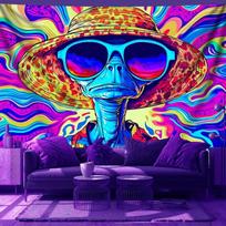 Alien Tapestry Space Art Wall Hanging Trippy Aesthetic UFO Galaxy Abstract Decor Living Room Bedroom Dorm Cloth 100X70CM