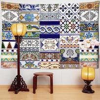 Mosaic Tapestry Wall Hanging Bohemian Witchcraft Flower Art Hippie Printing TAPIZ Bedroom Room Home Decor 100X70CM