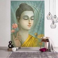 Tapestry Indian Buddha Meditation Psychedelic Home Decor Wall Hanging Hippie Bohemian Mandala Aesthetic Room Decor 100X70CM