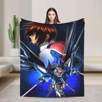 Mobile Suit Gundam 0079 Blankets Soft Warm Funny Plush Bedding Throws For Girls Boys Couch Bed Flannel Bedspread Bed Cover Size: 75*100cm, Weight: 230 GSM