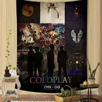 Band C-COLDPLAY Colorful Tapestry Wall Hanging Bohemian Wall Tapestries Mandala Wall Art Decor 100X70CM