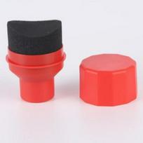 Car Tire Shine Sponge Brush with Handle and Lid - Curved, High-Density Waxing Sponge