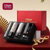 CLITON Portable Electric Espresso Machine & Grinder - 9-Piece Gift Set
