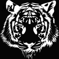 „Tiger Head“ automobilio kėbulo kėbulo langą atspindintys lipdukai Lipduko puošyba balta