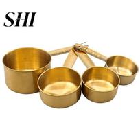 Kitchen Supplies 4Pcs/Set Measuring Spoons Rust-free Anti-scratch Food Grade Bakers Stainless Steel Chefs Multi-functional Scoops for Bakery Tool auksinė