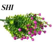 Greenery Decor Artificial Flower Realistic Looking No-Maintain Required Plastic Vivid Simulation Plant Fake Photography Prop Birthday Gift Ornament rožinė raudona spalva
