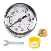 1/8'' NPT Kuro slėgio matuoklis 0-15PSI 0-1Bar ir Raktų adapterių rinkinys Dvigubos skalės slėgio matuoklis Kuro įpurškimo sistemai MULTI