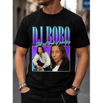 Men's Retro DJ Bobo Still Not Tired Of Partying Graphic Tee Short Sleeve Crewneck Soft Cotton Casual Streetwear Fashion Top S juoda