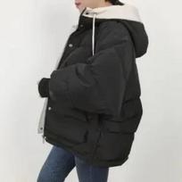 Winter Korean Warm Puffer Coat Pocket Solid Parkas Padding Long Sleeve Thick Outerwears Hooded Women's Jacket S juoda
