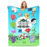 BFDI Inanimate Insanity Invitational Antklodės Kokybiška Šilta Minkšta Mesti Antklodė Žiemos Kelionės Lėktuvu Sofa Lova Spausdinta Patalynė 75X95CM