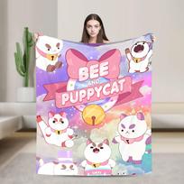 B-Bee Ir P-Puppycat Minkštas pledas Kempingo pliušinė patalynė Miegamojo užtiesalai Madingas svetainės flanelinis lovatiesė Sofos lovos užvalkalas 75X95CM