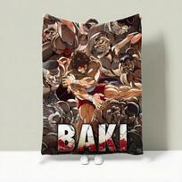 Anime B-Baki Hanma Mėtymas Lengvas 240g Flanelinis pledas Minkštas Odai draugiškas Vasaros vėsinimui 75X95CM