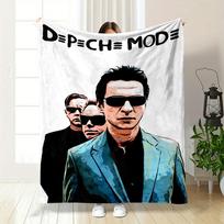 Stylized Figures Layered with  Depeche Mode  Logo In Bold Black Text. for All Seasons Blanket Lunch Break Throw Gift 75X95CM