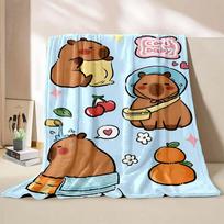 Mielos Kapibaros Animacinio Paveikslėlio Spausdinimo Antklodė Šilta Minkšta ir Patogi Namų Kelioninė Antklodė Sofos Lovos Apklotas Vaikų Šventinė Dovana 75X95CM