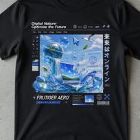 Frutiger Aero T Shirt, Future Earth Graphic Tee, Y2K Internet Aesthetic Shirt, Eco Technology Art Tee, Futuristic World Design 2 XL