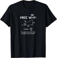 Funny Sarcasm Quote Mens Free WiFi Tshirt Math Equation Novelty Tee Men Clothing Printed Streetwear Graphic T Shirts M juoda