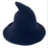 Solid Color Halloween Witch Hat Wool Knit Costume Hat Wacky Halloween Party Hat  Masquerade tamsiai mėlyna spalva