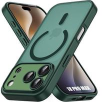 Coque pour iPhone 18 Pro Max, avec Cercle Magnétique Protection Caméra - Antichoc Vert Nuit žalia