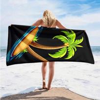 Beach Towel Retro Sunset Palm Tree Ocean Print Microfiber Quick Dry Beach Blanket for Summer Vacation Travel Pool Party Outdoor 50x100cm