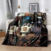D Skibidi Throw Blanket Speakerman Cameraman TVman Flannel Soft Cozy Blanket for Home Bedroom Bed Sofa Travel Cover Gift Size: 75*100cm, Weight: 230 GSM