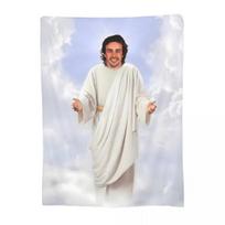 Relax Funny Fernando Alonso Jesus Blanket Merch Home Decorative Throws And Blankets Soft Fleece for Car Size: 75*100cm, Weight: 230 GSM
